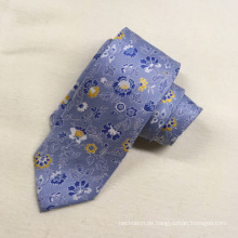 Klassische benutzerdefinierte Hand Made Slim Floral Blue Jacquard Männer italienische Seidenkrawatten